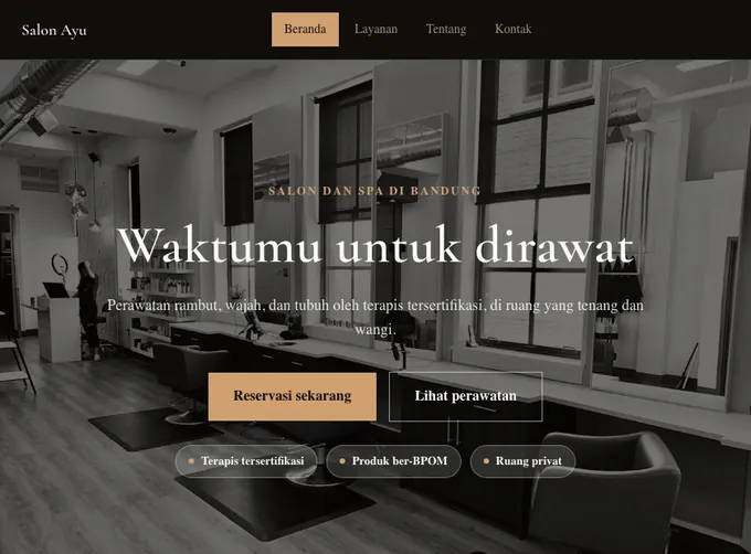 Pratinjau template Salon Ayu