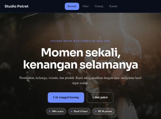Pratinjau template Studio Potret